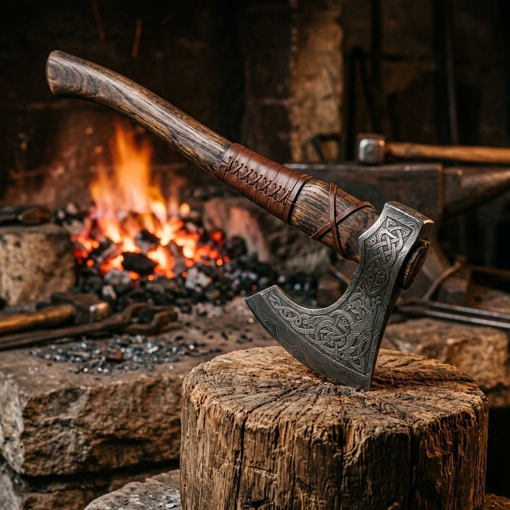 Valhalla Hand-Forged Viking Bearded Battle Axe